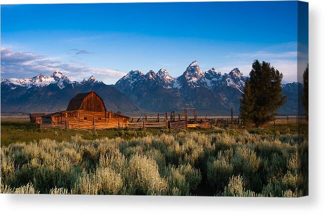 Jackson Hole Canvas Print featuring the photograph A Moulton Barn by Monte Stevens