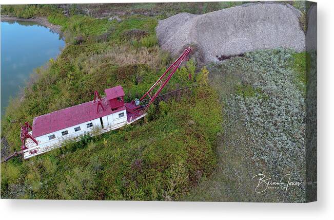  Canvas Print featuring the photograph Abandoned Dredge by Brian Jones