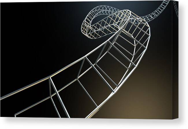 Abstract Canvas Print featuring the digital art Abstract Contruction Spiral by Allan Swart