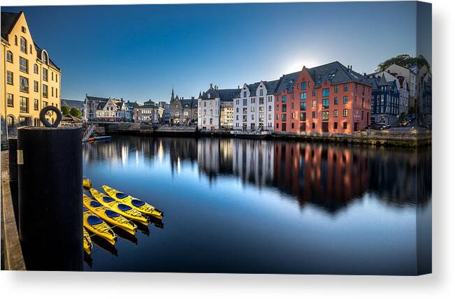 Alesund Canvas Print featuring the photograph Alesund, Norway - Travel photography by Giuseppe Milo