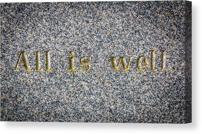 All Canvas Print featuring the photograph All Is Well by Susie Weaver