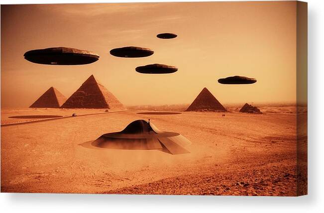 Ufo Canvas Print featuring the photograph Ancient Aliens by Raphael Terra by Esoterica Art Agency