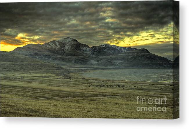 Hdr Images Canvas Print featuring the photograph Antelope Island Sunrise by Dennis Hammer