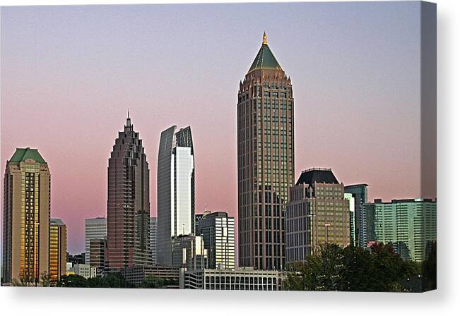 Atlanta Canvas Print featuring the photograph Atlanta, Georgia - Midtown at Dusk by Richard Krebs