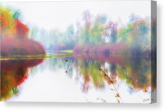 Background Canvas Print featuring the photograph Autumn Morning Dream by Dee Browning