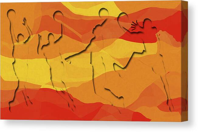 Basketball Canvas Print featuring the photograph Basketball Players Abstract by David G Paul