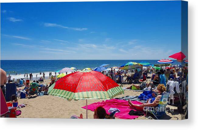 Beach Canvas Print featuring the photograph Beach Day by Dani McEvoy