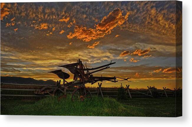 Sunset Canvas Print featuring the photograph Beartooth Plow by Amanda Smith
