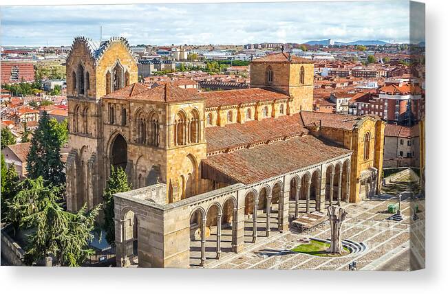 Ancient Canvas Print featuring the photograph Beautiful Basilica de San Vicente in Avila by JR Photography