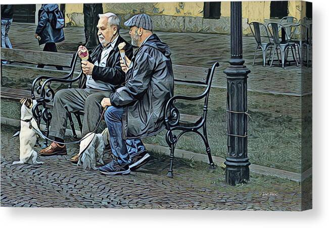Park Bench Canvas Print featuring the photograph Begging For Ice Cream by Russ Harris