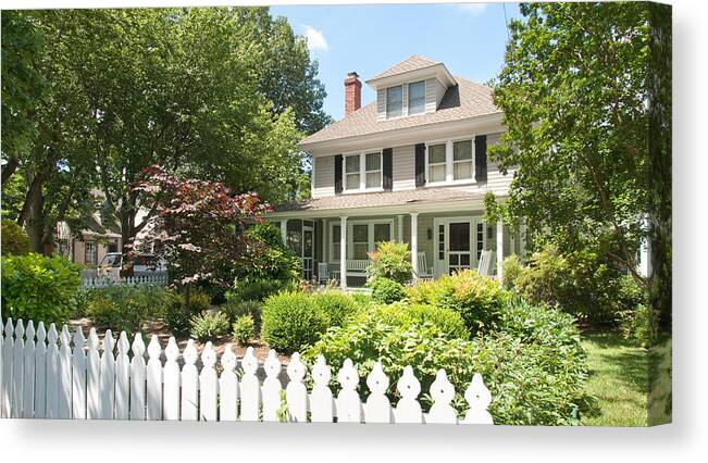 House Canvas Print featuring the photograph Behind the Picket fence by Charles Kraus