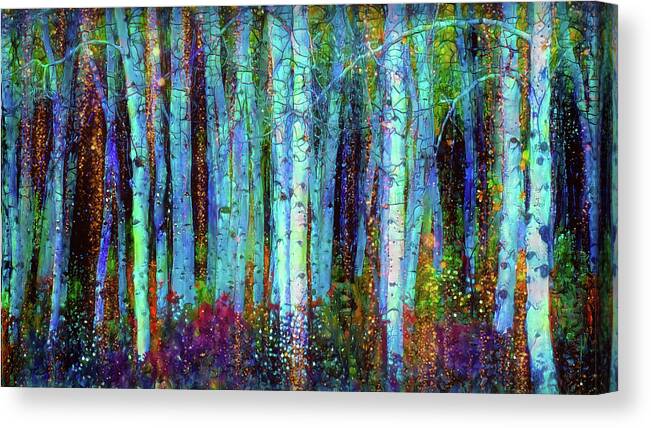 Birch Woods Canvas Print featuring the mixed media Birch woods by Lilia S