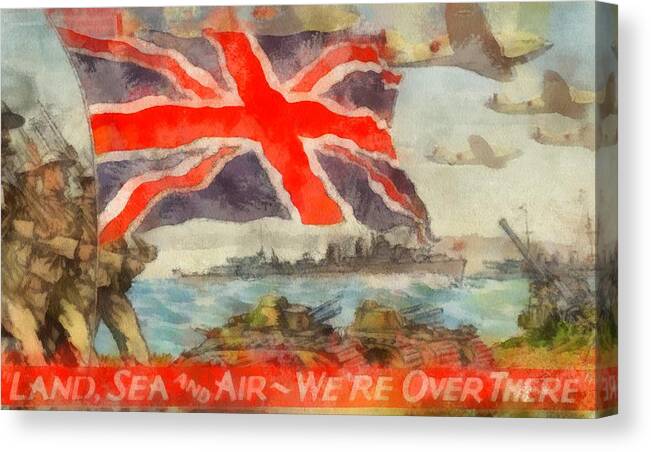 Propaganda Canvas Print featuring the painting British Propaganda Poster WWII by Esoterica Art Agency