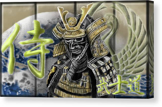 Samurai Armor Study Canvas Print featuring the painting Bushido The Art of War by Rob Hartman