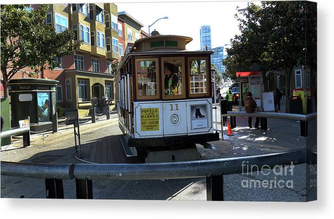 Cable Car Canvas Print featuring the photograph Cable Car Turnaround by Steven Spak