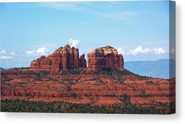 Cathedral Rock Sedona Arizona Landscape Red Rock Photography Canvas Northern Arizona Canvas Print featuring the photograph Cathedral Rock by Kelly Wade