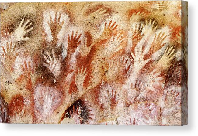 Cave Of The Hands Canvas Print featuring the digital art Cave of the Hands - Cueva de las Manos by Weston Westmoreland