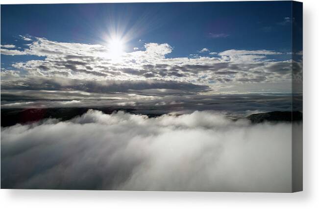 Morning Canvas Print featuring the photograph Clouds and Sun by Matt Swinden