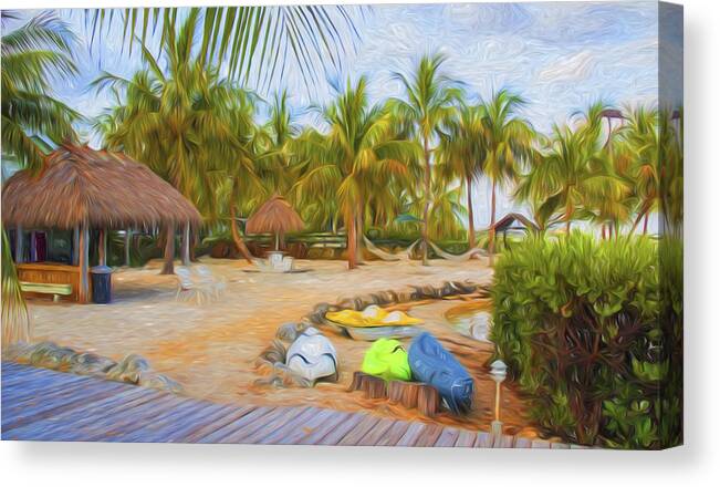 Coconut Palm Canvas Print featuring the photograph Coconut Palms Inn Beach by Ginger Wakem