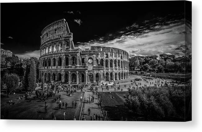 Ancient Canvas Print featuring the photograph Colosseum by James Billings