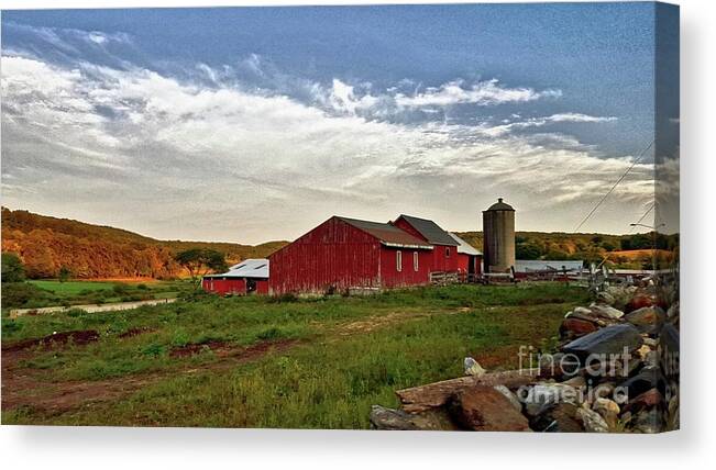 This Farm Is Located In Rural Warren Canvas Print featuring the photograph Connecticut Country by Dani McEvoy