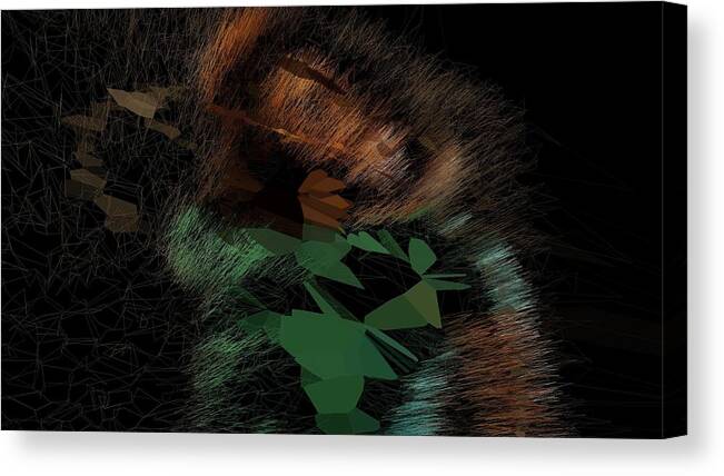Vorotrans Canvas Print featuring the digital art Copper Forest Guardian by Stephane Poirier