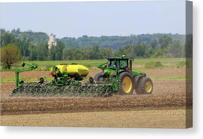 Iowa Canvas Print featuring the photograph Corn Planting Fremont County Iowa by J Laughlin