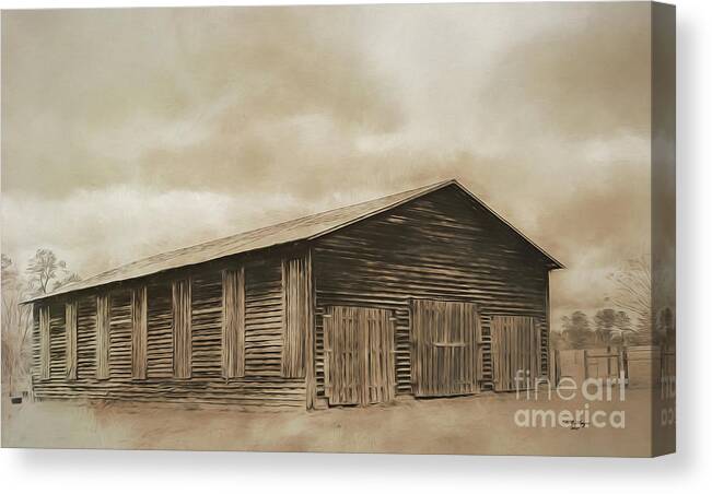 Barns Canvas Print featuring the digital art Country Barn by DB Hayes