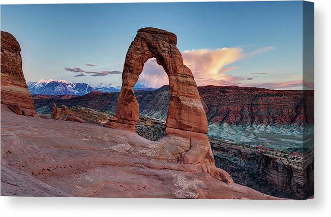 Delicate Arch Canvas Print featuring the photograph Delicate Arch by OLena Art