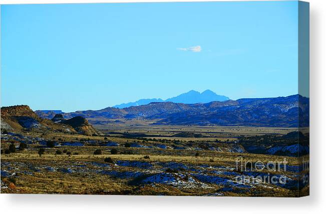 Southwest Landscape Canvas Print featuring the photograph Desert range by Robert WK Clark