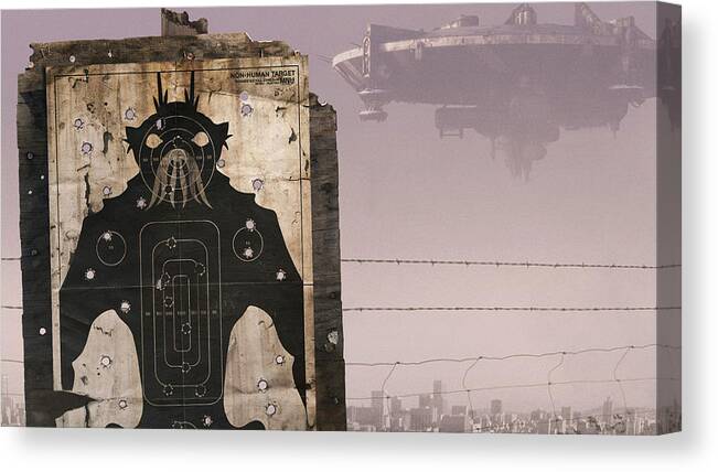 District 9 Canvas Print featuring the digital art District 9 by Maye Loeser