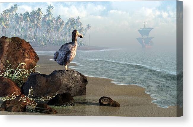 Dodo Canvas Print featuring the digital art Dodo Afternoon by Daniel Eskridge