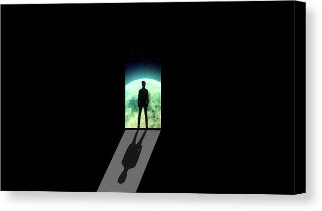 Door Canvas Print featuring the digital art Doorway To The Wold by Mountain Dreams