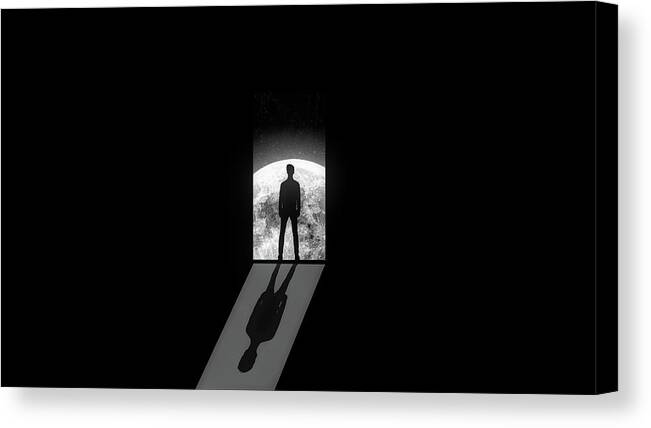Door Canvas Print featuring the digital art Doorway To The World by Mountain Dreams
