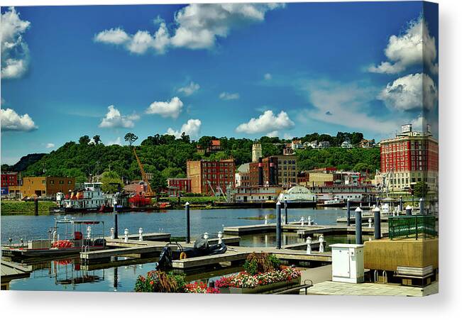 Dubuque Canvas Print featuring the photograph Dubuque Harbor by Mountain Dreams