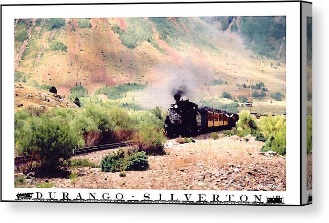 Photo Painting Canvas Print featuring the photograph Durango-Silverton Train by Greg Taylor