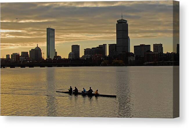 Boston Canvas Print featuring the photograph Early Morning on the Charles River by Ken Stampfer