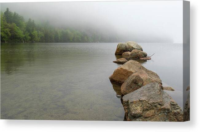 Rocks Canvas Print featuring the photograph Into the Mist by Holly Ross