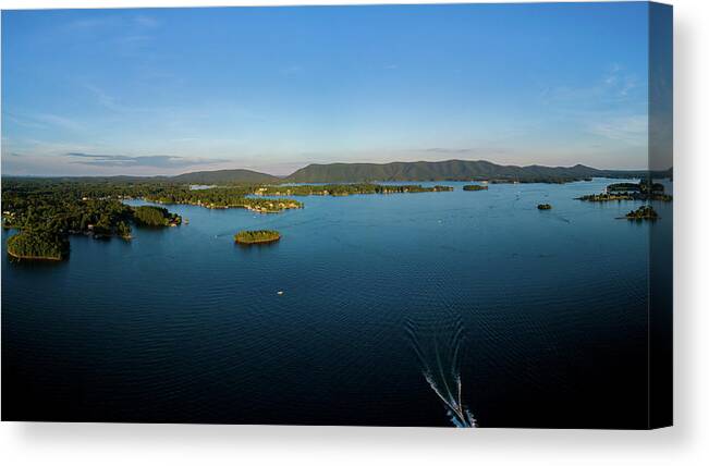 Sailboat Canvas Print featuring the photograph Evening PANO by Star City SkyCams