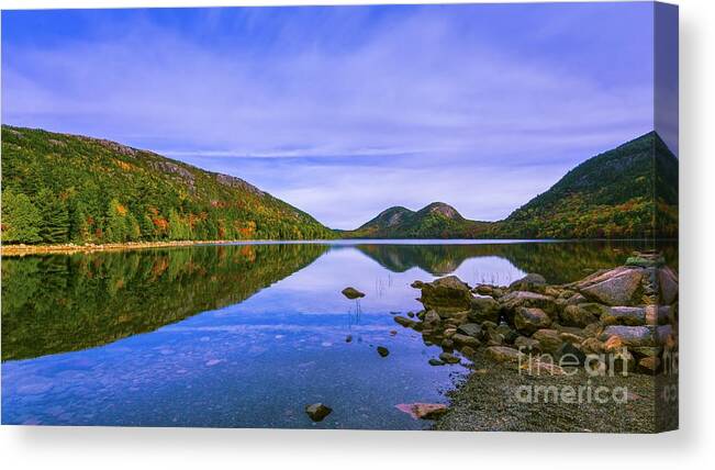 Acadia Canvas Print featuring the photograph Fall Foliage at Jordan Pond. by New England Photography