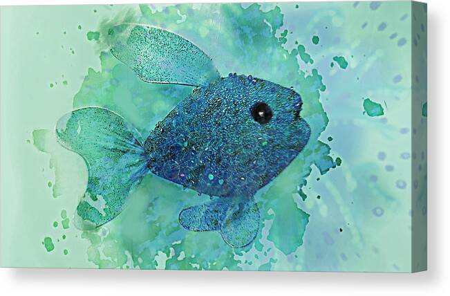 Fish Theme Canvas Print featuring the digital art Fish Splash by Pamela Smale Williams