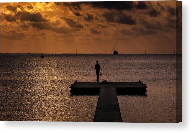 Amanecer Canvas Print featuring the photograph Fisherman by Hernan Bua