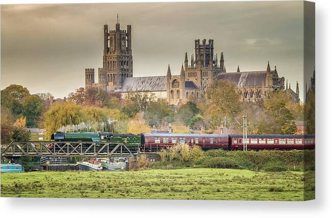 Cambridgeshire Canvas Print featuring the photograph Flying Scotsman at Ely by James Billings