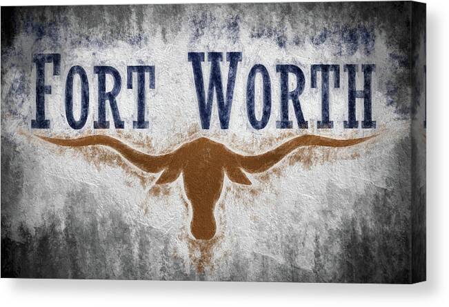 Fort Worth Canvas Print featuring the digital art Fort Worth Texas Flag by JC Findley