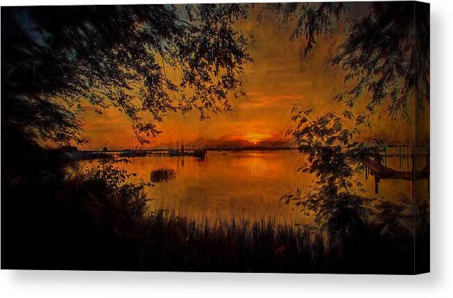 Art Prints Canvas Print featuring the photograph Framed Sunset by Dave Bosse