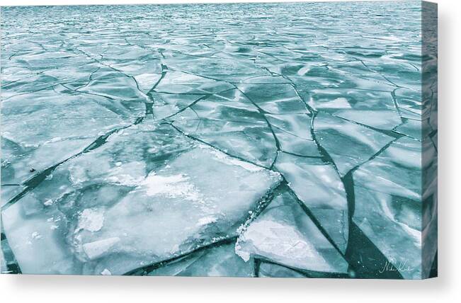 Usa Canvas Print featuring the photograph Frozen lake by Framing Places