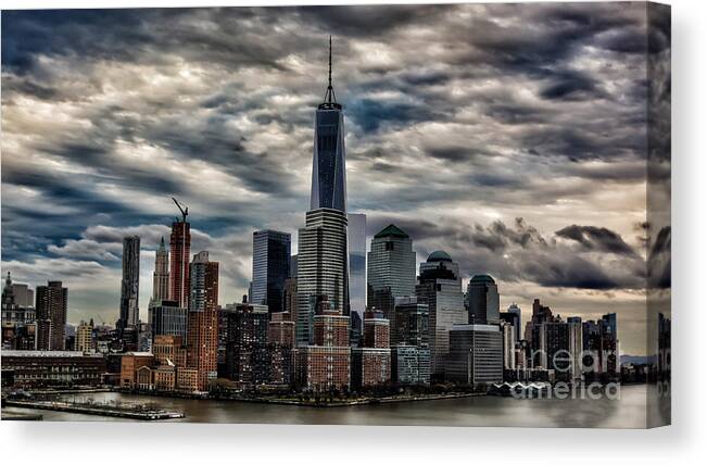 New York City Canvas Print featuring the photograph Gotham NYC Blue by Alissa Beth Photography