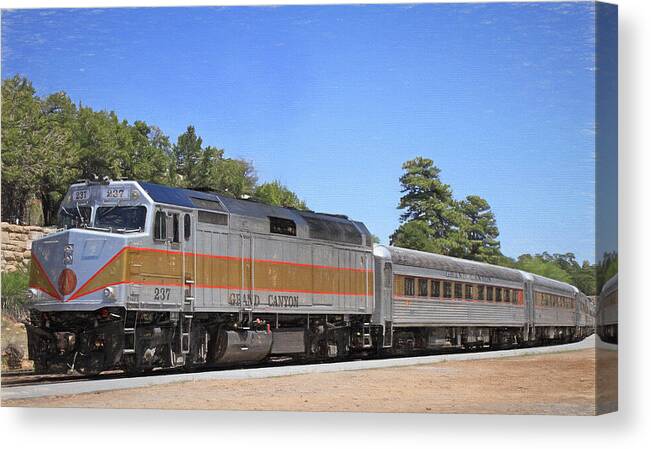 Grand Canyon Train Canvas Print featuring the photograph Grand Canyon Train by Donna Kennedy