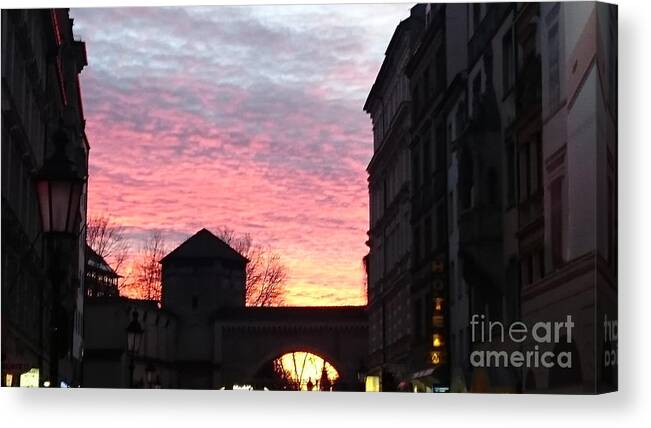 Heaven's Fire And The Gate Canvas Print featuring the photograph Heaven's fire and the gate by Heidi Sieber