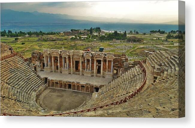 Hierapolis Canvas Print featuring the photograph Hierapolis Theater by Lisa Dunn